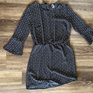 Navy Blue Geometric Dress